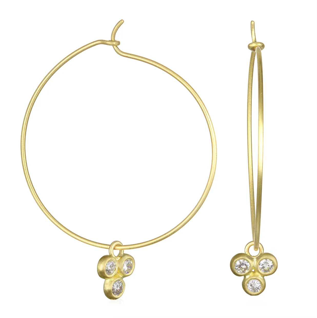 18 Karat Gold Triple Diamond Trio Drops
