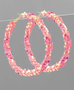 65mm Glitter Hoop Earrings
