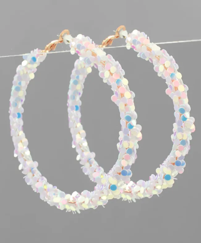 65mm Glitter Hoop Earrings