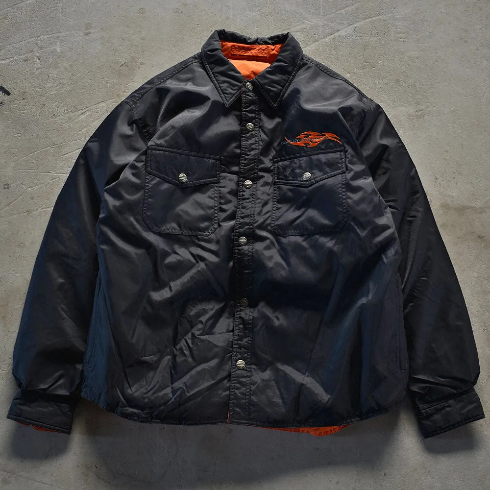 90’s Harley-Davidson リバーシブル 中綿入り ナイロンジャケット 220108
