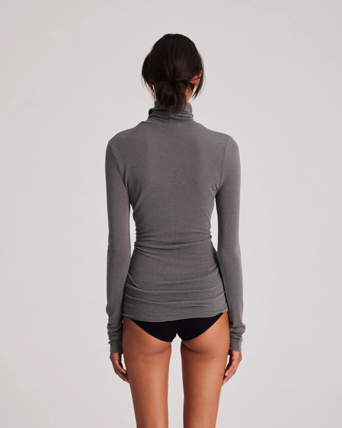 Anna Wool Turtleneck - Dark Gull Grey