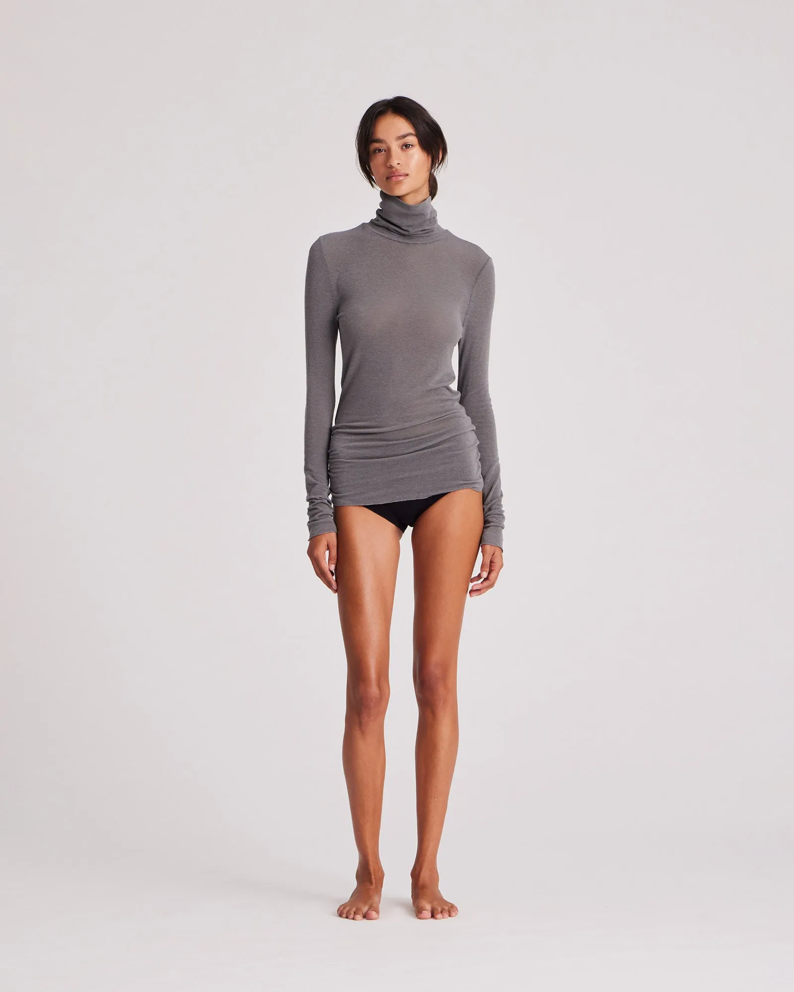 Anna Wool Turtleneck - Dark Gull Grey