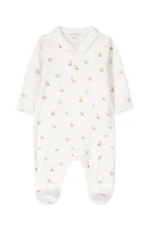 Babygrow - Sand Velvet Print Fox