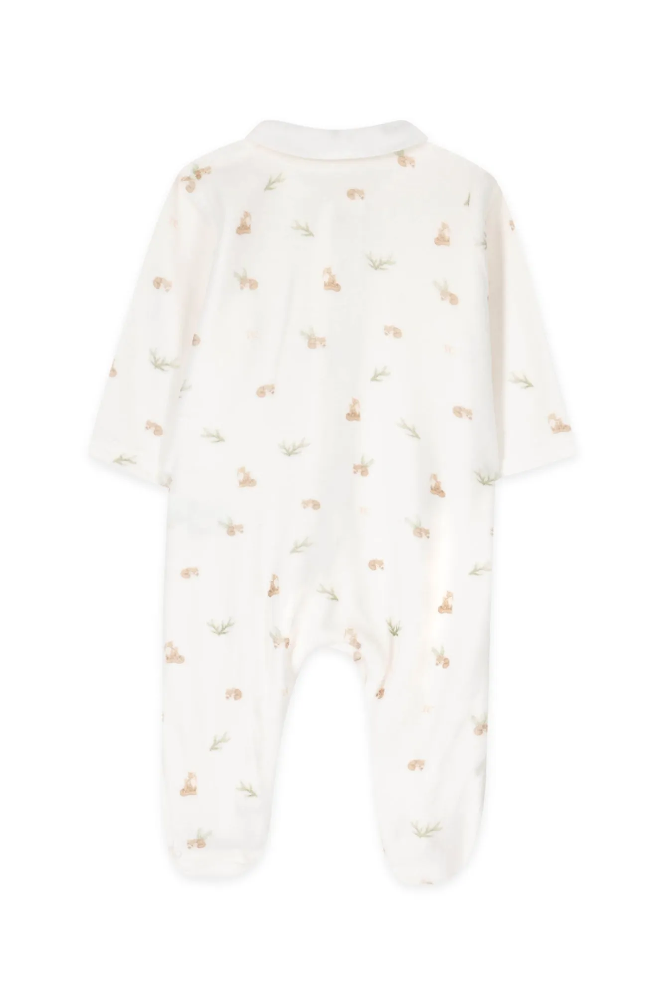 Babygrow - Sand Velvet Print Fox