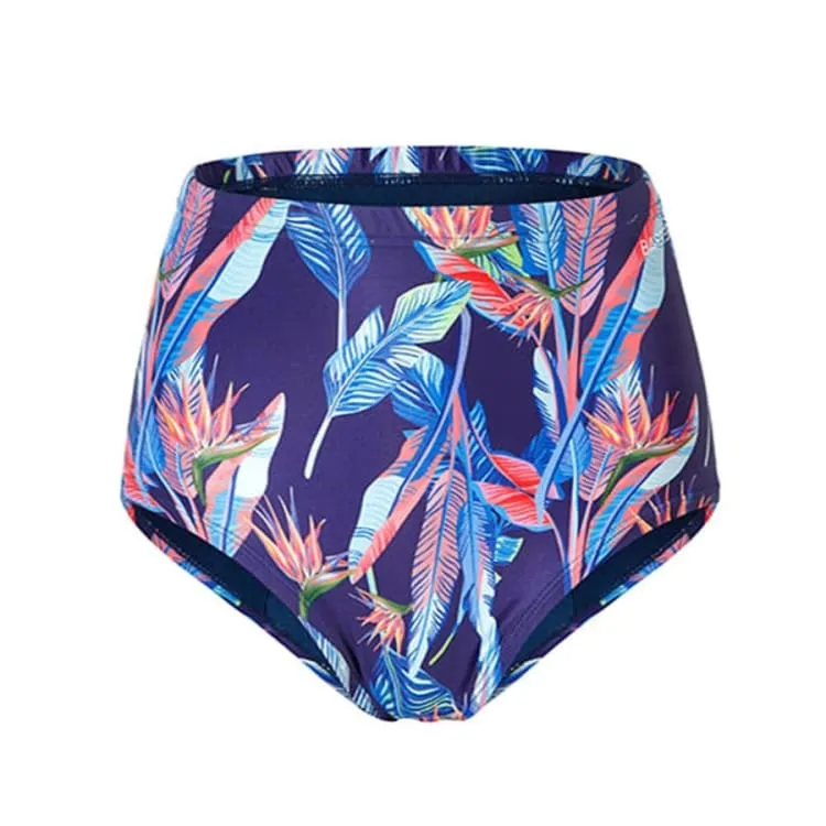 Barrel Womens High Waist Bikini Pantie-NEON PINK FLOWER