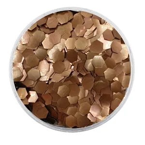 Biodegradable Metallic Dark Bronze Glitter - Chunky Hexagons Glitter