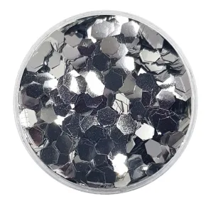 Biodegradable Metallic Silver Glitter - Chunky Hexagons Glitter
