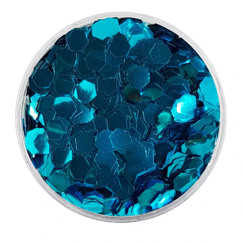 Biodegradable Metallic Sky Blue Glitter - Chunky Hexagons Glitter