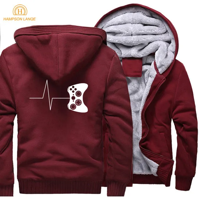 Black Solid Video Game Zipper Fleece