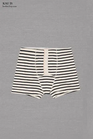 Boxer Brief - Stone/Black Breton Stripe - L