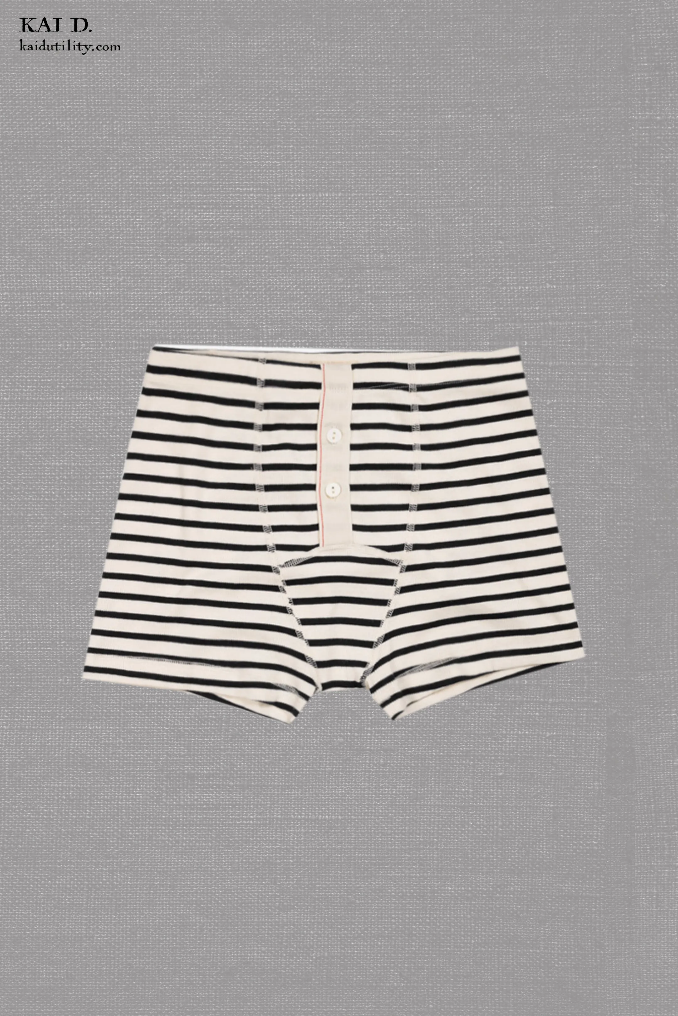 Boxer Brief - Stone/Black Breton Stripe - L