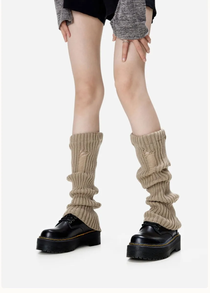 Caia Distressed Knit Leg Warmers