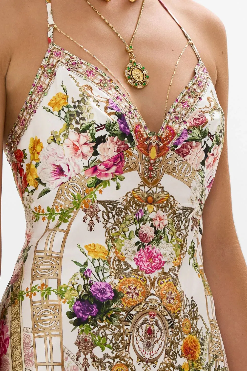 Camilla Chain Detail Slip Dress - Egyptian Rose