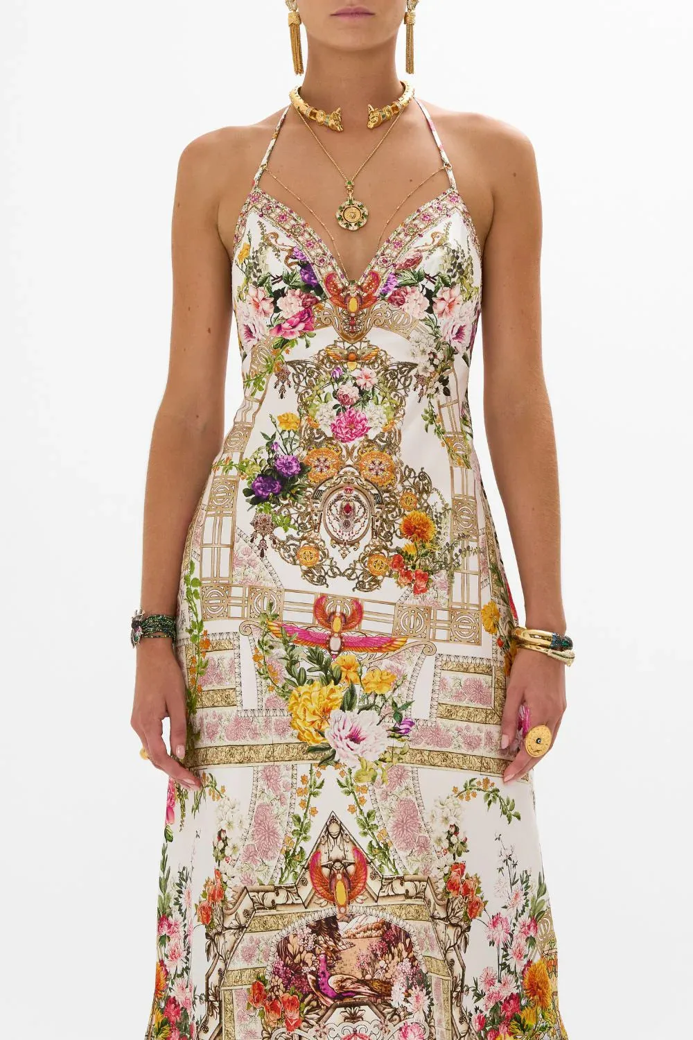 Camilla Chain Detail Slip Dress - Egyptian Rose