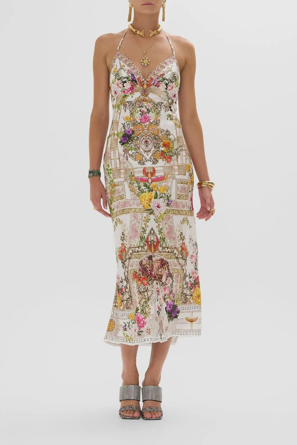 Camilla Chain Detail Slip Dress - Egyptian Rose