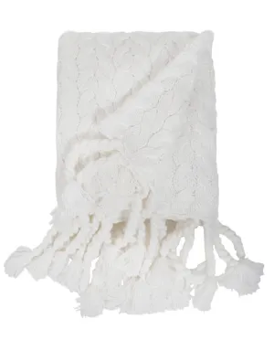Capistrano Winter White Throw by Pom Pom at Home