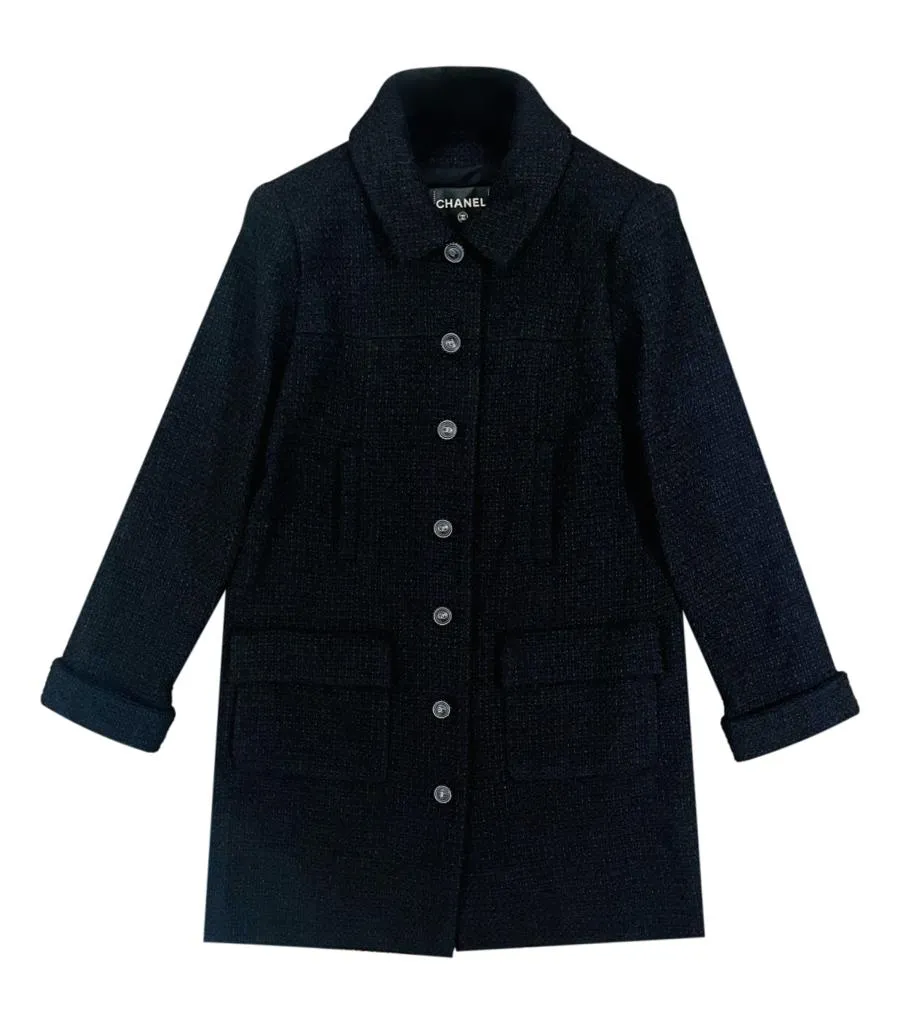 Chanel Wool Tweed Coat. Size 44FR