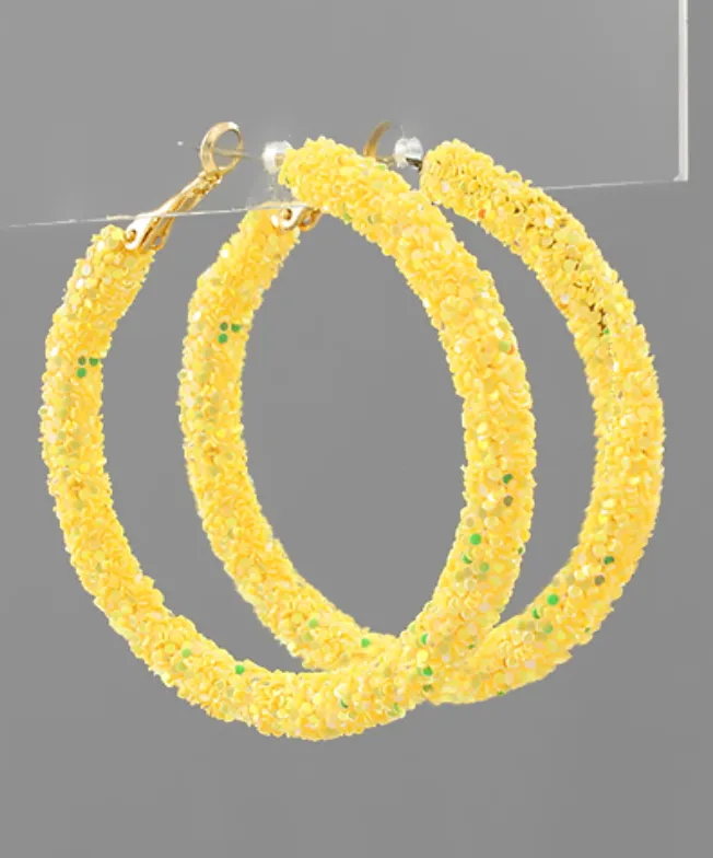 Chunky Glitter Bead Hoop Earrings