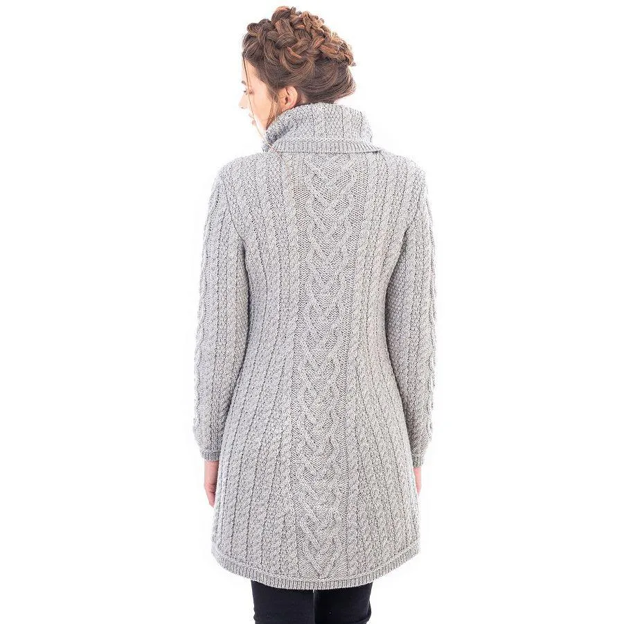 Classic Merino Wool Aran Cable Coat 6 Sizes 4 Colors Made in Ireland