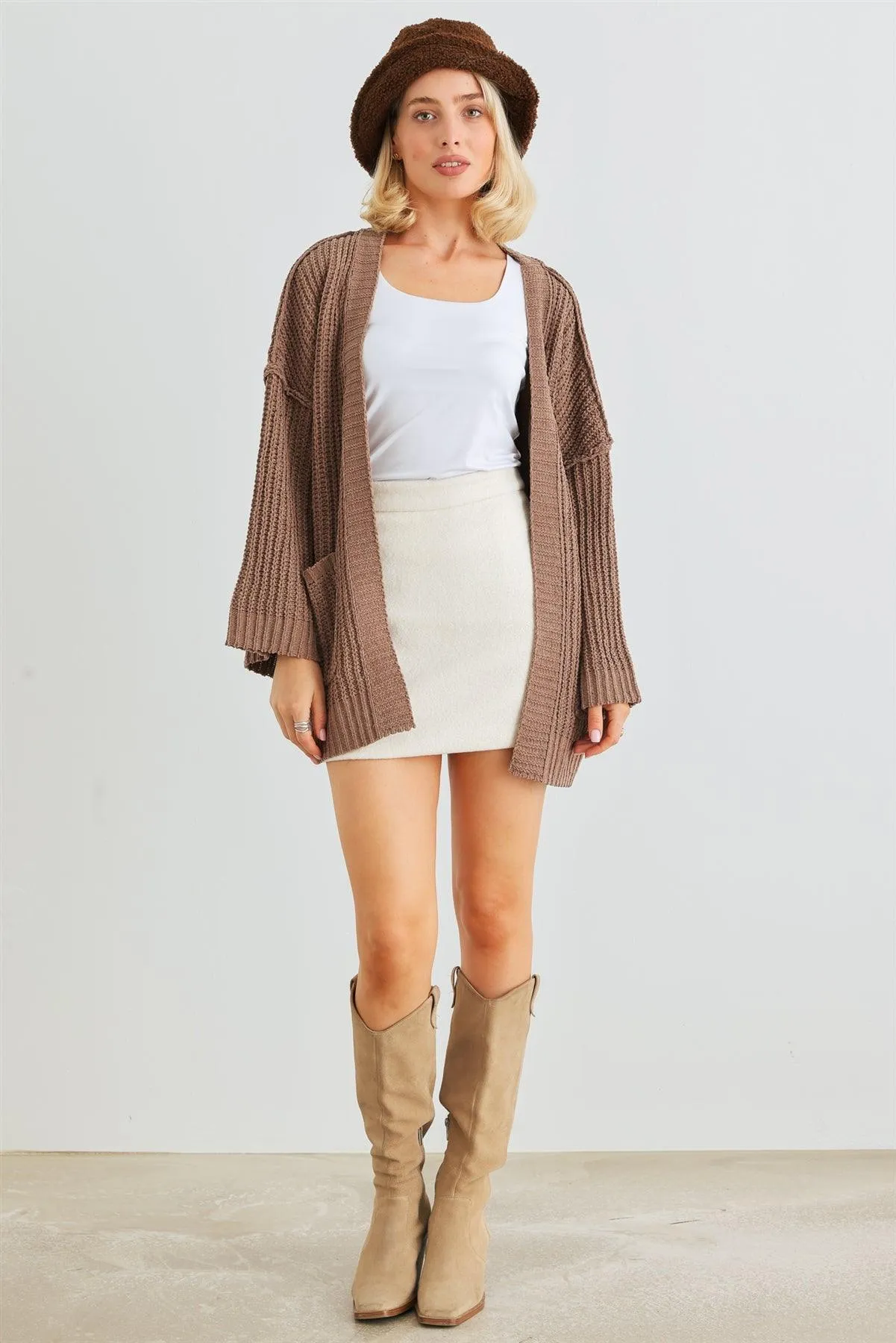 Cocoa Knit Two Pocket Open Front Cardigan