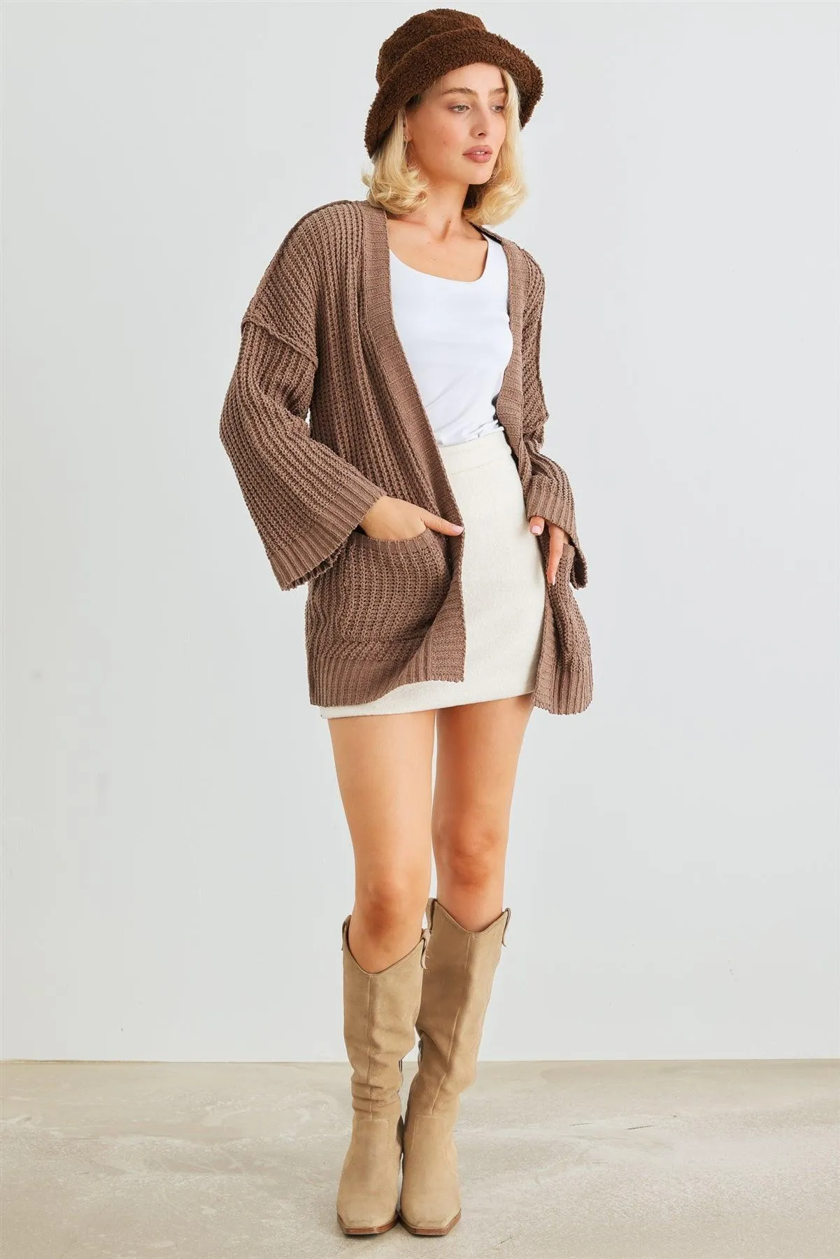 Cocoa Knit Two Pocket Open Front Cardigan