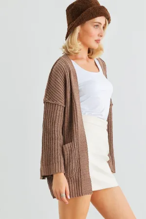 Cocoa Knit Two Pocket Open Front Cardigan