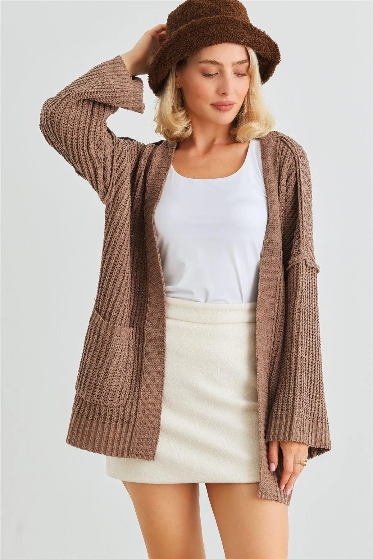 Cocoa Knit Two Pocket Open Front Cardigan