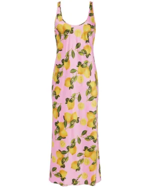 Cotton Candy Lemon Print Akiya Tank Dress