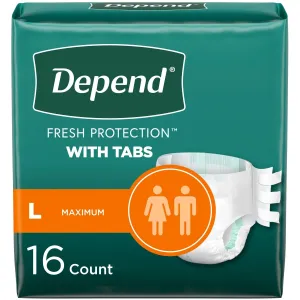 Depend Incontinence Protection with Tabs, Maximum Absorbency
