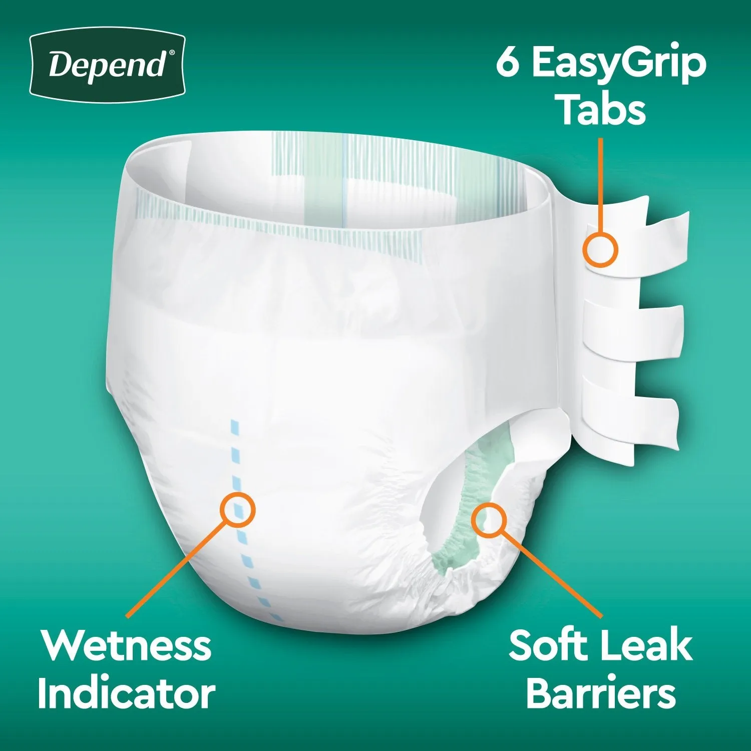 Depend Incontinence Protection with Tabs, Maximum Absorbency