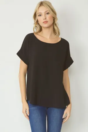 Dolly Basic Blouse-Black