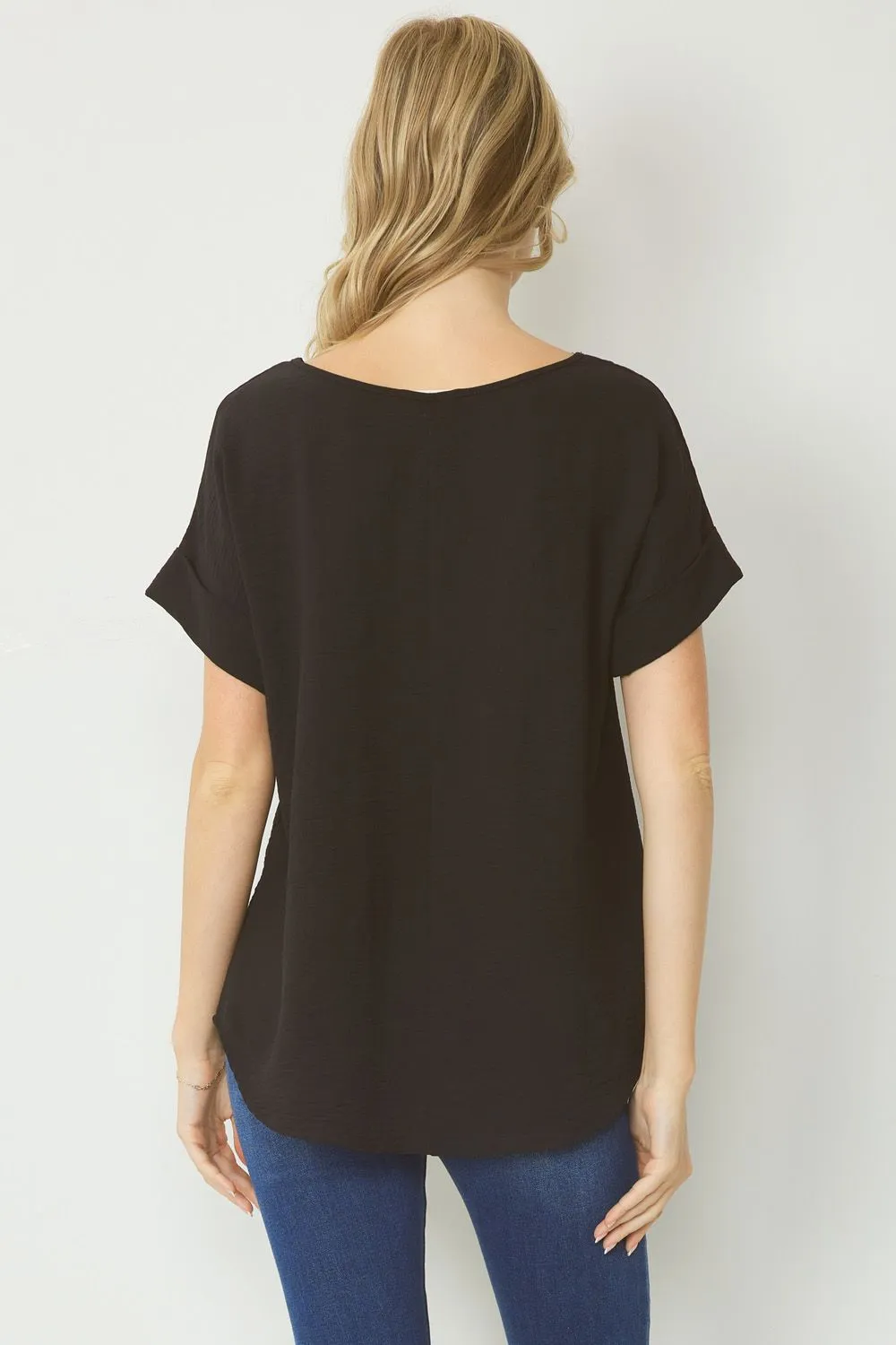 Dolly Basic Blouse-Black
