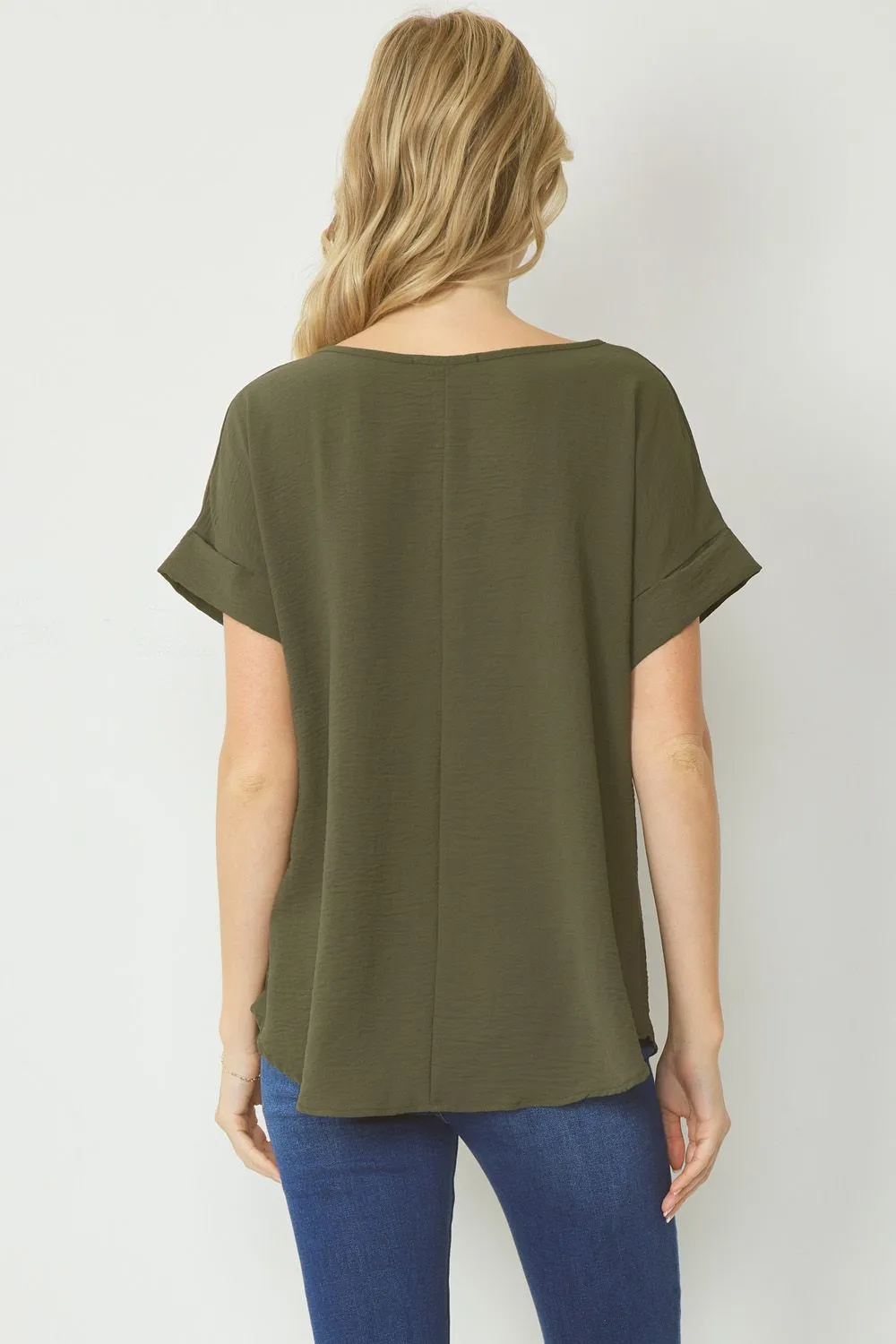Dolly Basic Blouse-Olive