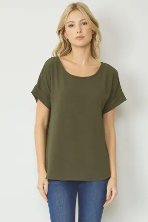 Dolly Basic Blouse-Olive