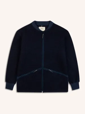 Dreghorn Fleece In Midnight Blue Italian Wool