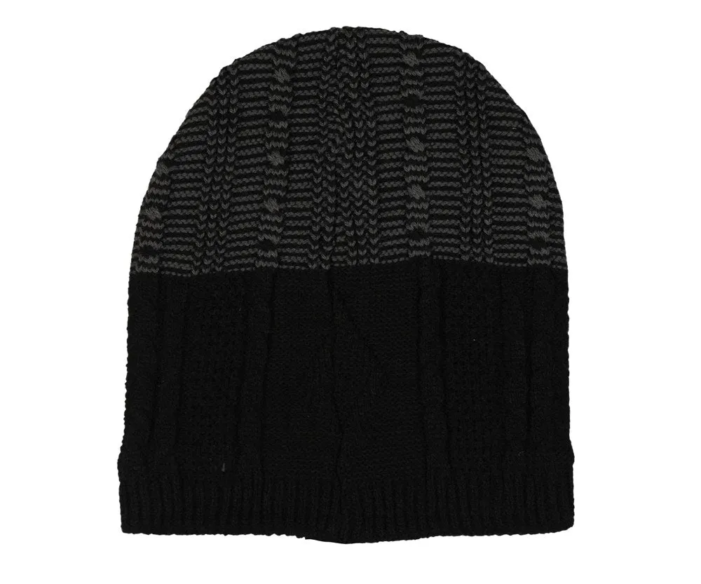 FabSeasons Unisex Black Acrylic Woolen Winter Skull Cap