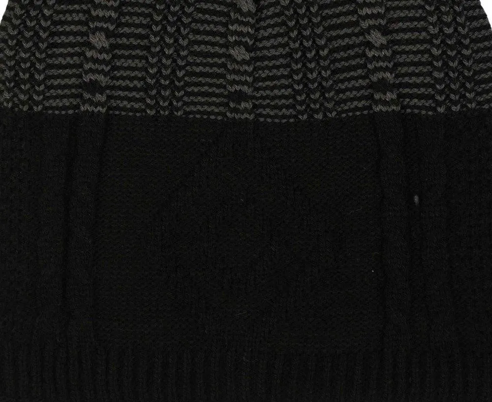 FabSeasons Unisex Black Acrylic Woolen Winter Skull Cap
