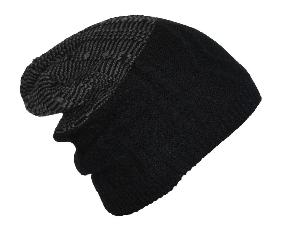 FabSeasons Unisex Black Acrylic Woolen Winter Skull Cap
