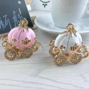 Fairy Tale Theme Enamel Pumpkin Carriage Keychain-Party Favor