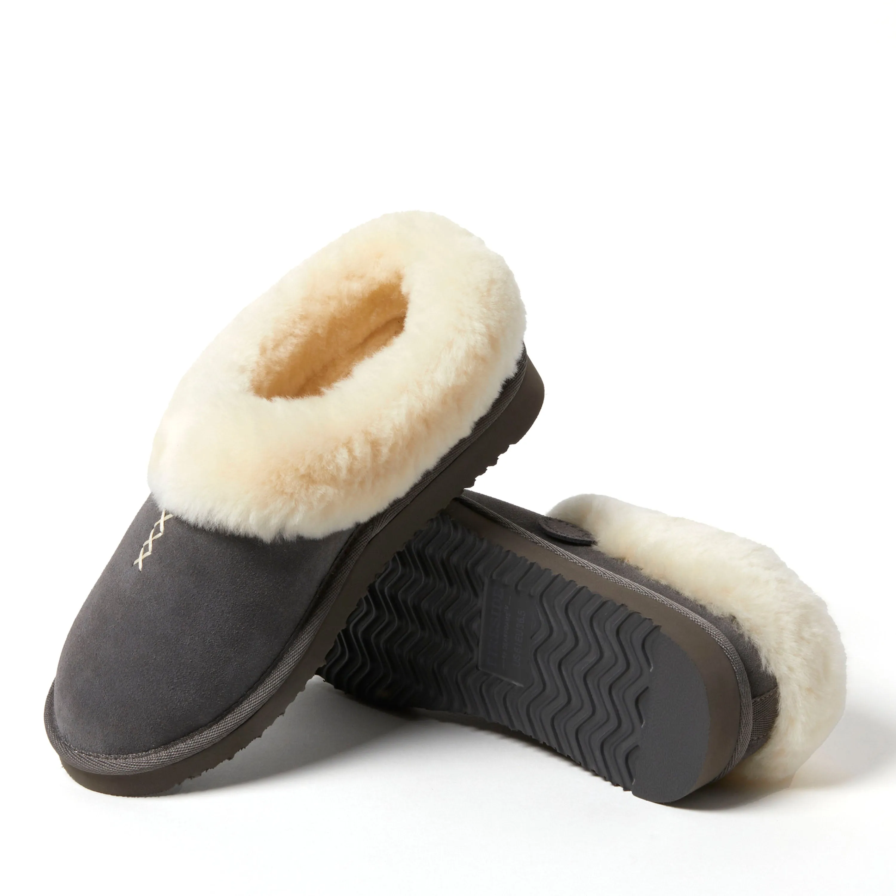 Fireside by Dearfoams Women's Adelaide Genuine Shearling Clog Slipper