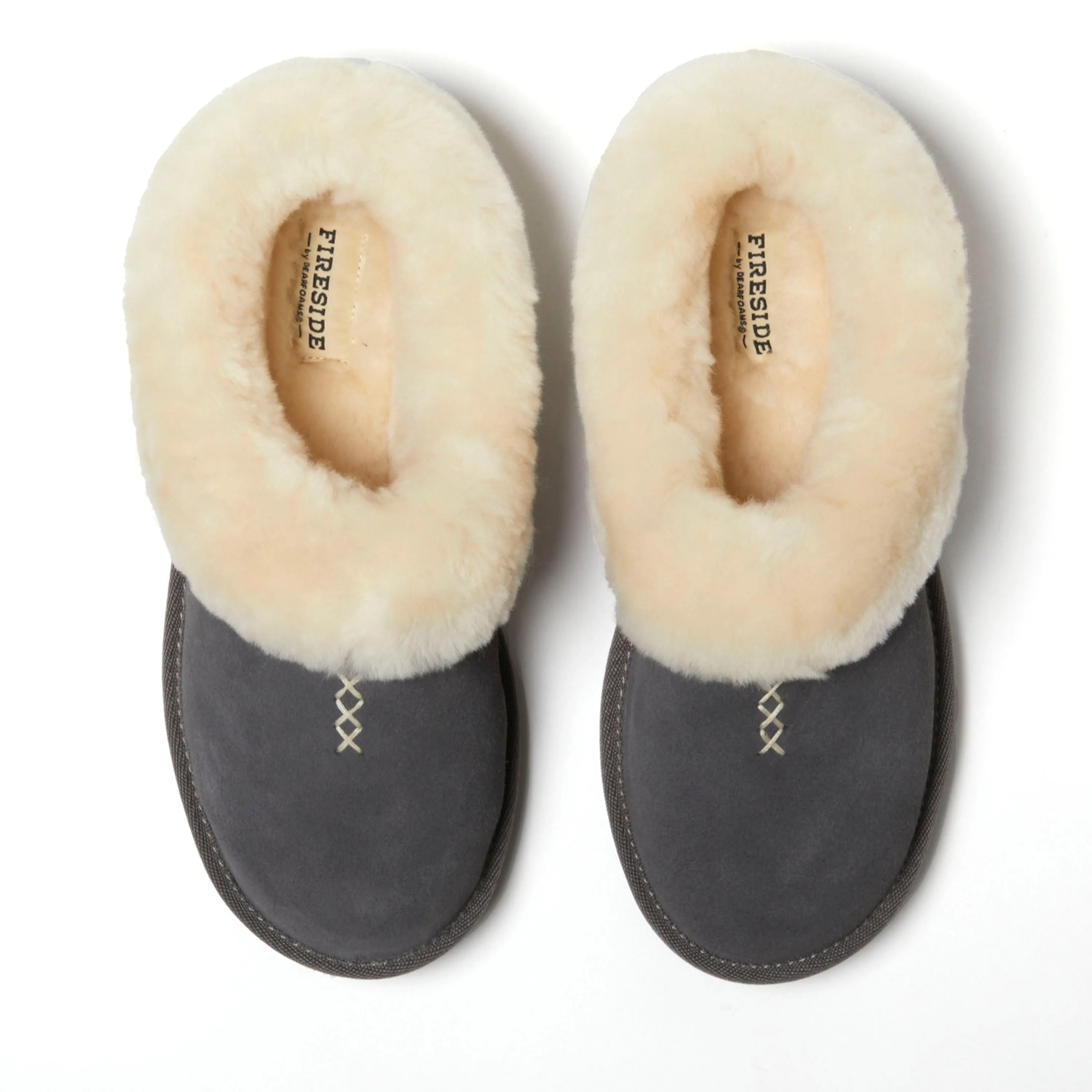 Fireside by Dearfoams Women's Adelaide Genuine Shearling Clog Slipper