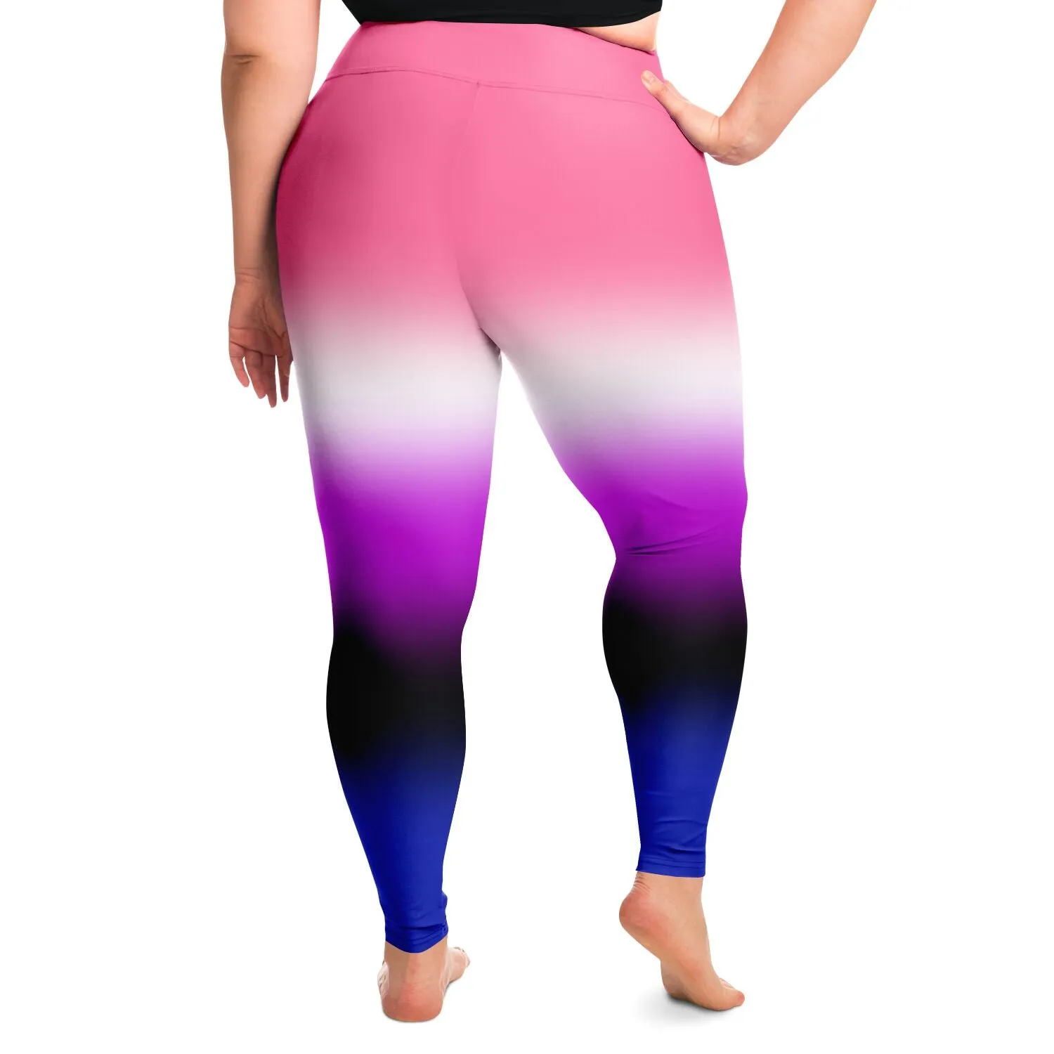 Genderfluid Pride Ombre High-Waist Plus Leggings