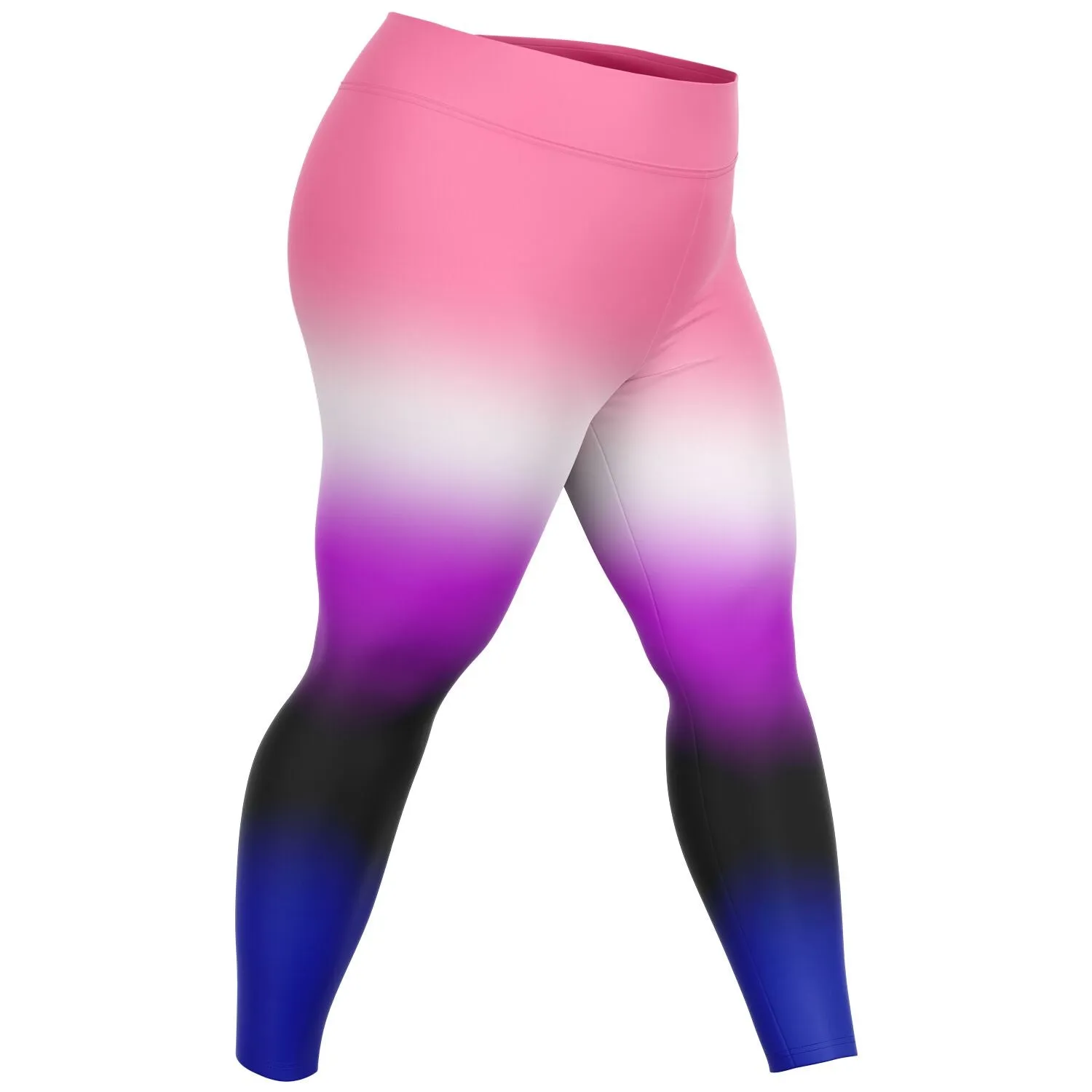 Genderfluid Pride Ombre High-Waist Plus Leggings