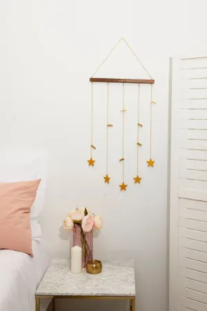 Gold Dangling Stars Photo Hanger With Mini Pegs