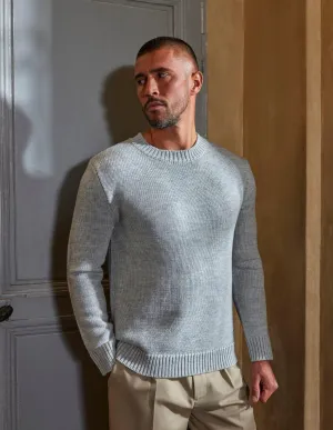 Grey Marl Knitted Crewneck