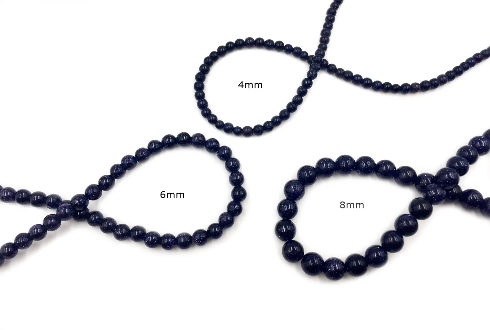 GS1572-04 Round  Blue Sand Gemstone 4mm, 6mm, 8mm CHOOSE SIZE BELOW
