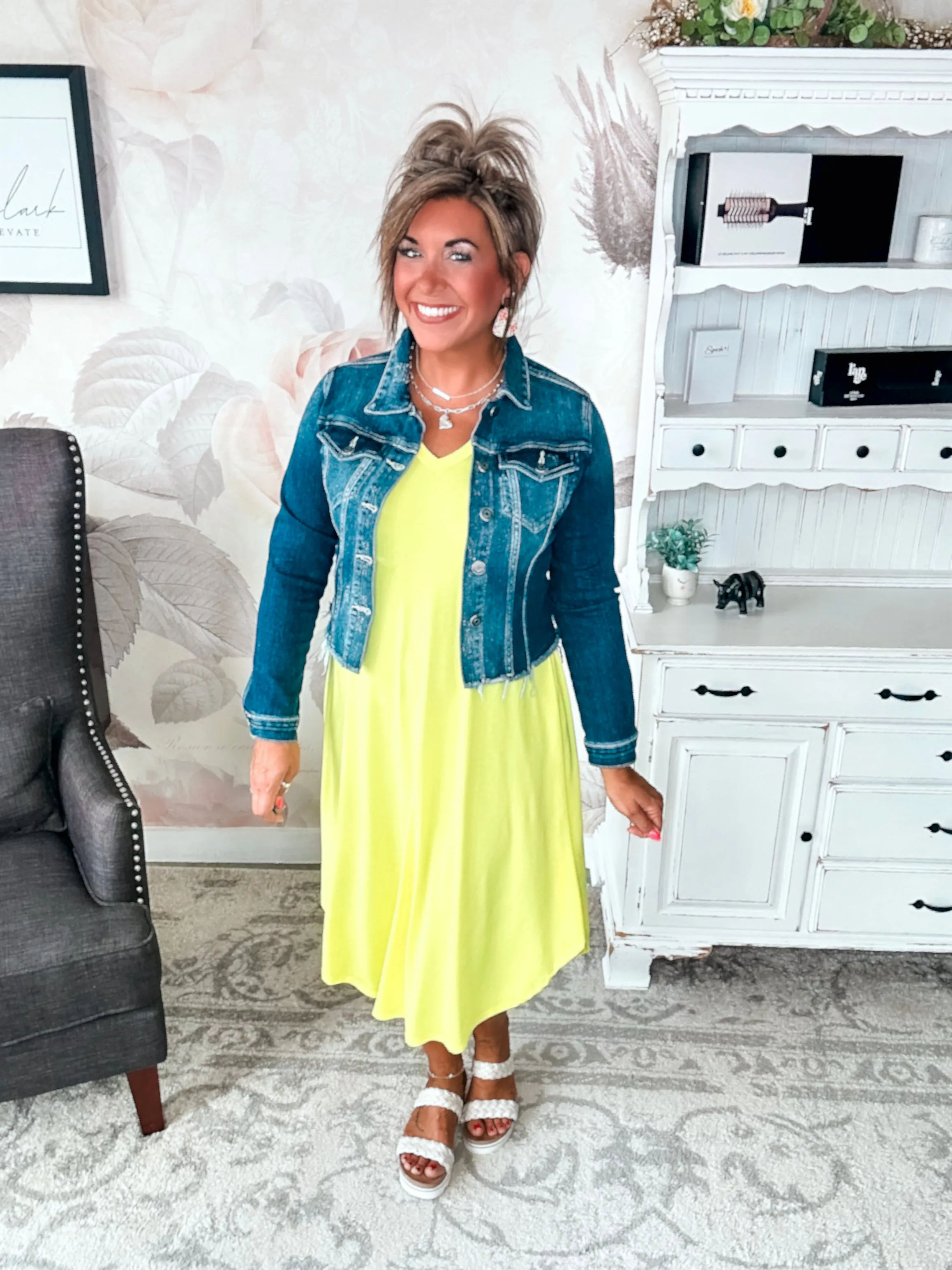 Hold Onto Hope Dress - Neon Yellow