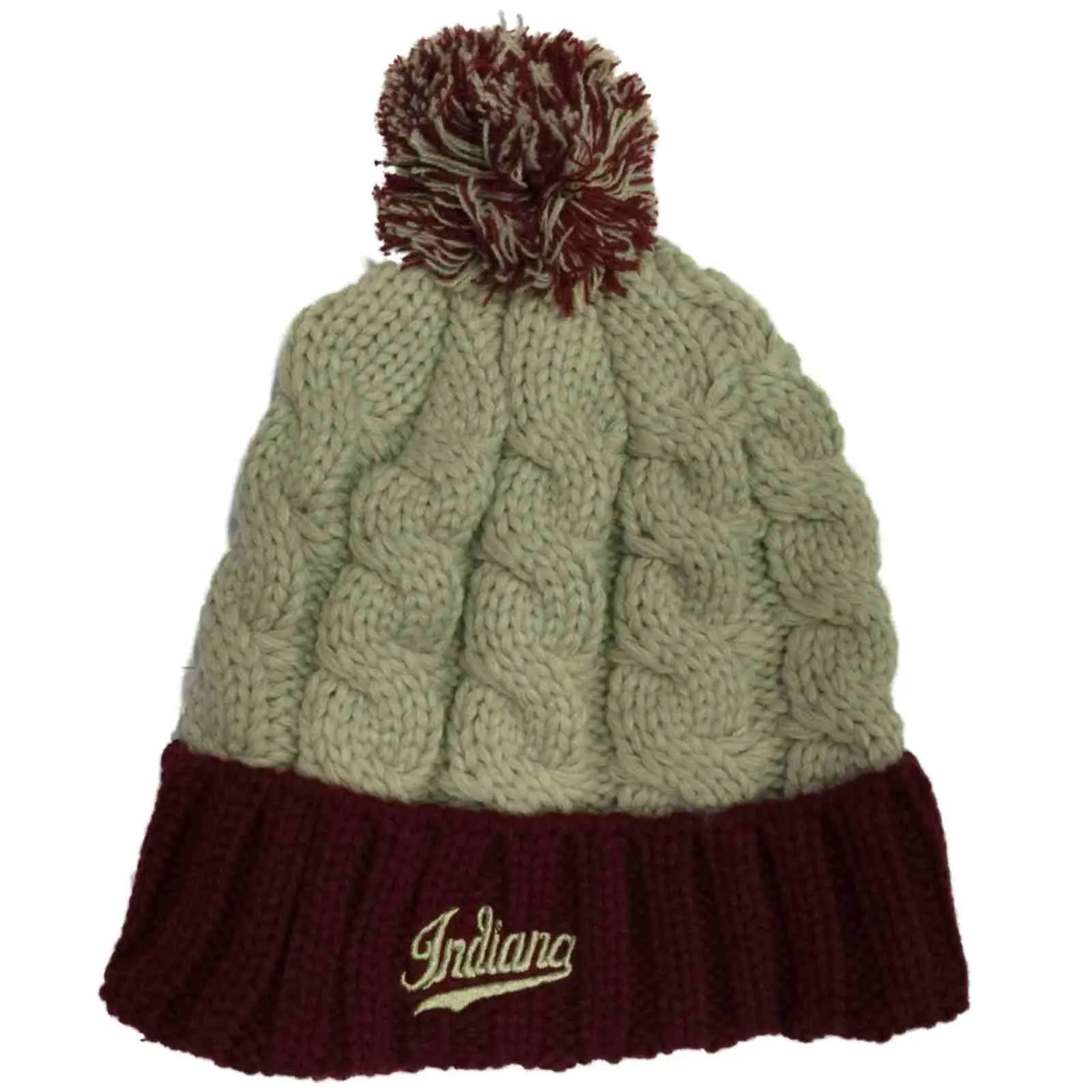 Indiana Hoosiers TOW Women Gray Red Gust Fashion Knit Cuffed Beanie Hat Cap