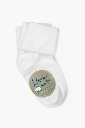 Jefferies Socks Organic Cotton Turn Cuff Kids Socks 3-Pack