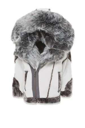 Jordan Craig - Kids El Jefe Shearling Moto Jacket - Light Grey (91590K)